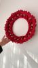 Red Macrame Christmas Wreath | Macrame Wall Hanging in Wall Hangings by macramestories. Item composed of wood and cotton in boho or country & farmhouse style