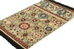 Rug & Kilim’s Caucasian Kuba Rug in Light Gold with Floral | Area Rug in Rugs by Rug and Kilim