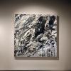 "black ice" (sold) | Oil And Acrylic Painting in Paintings by VISCERAL HOME STUDIO. Item composed of canvas and cement in mid century modern or contemporary style
