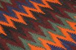 Vintage Afghan Kilim, with Polychromatic Chevron Patterns | Area Rug in Rugs by Rug and Kilim
