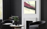 Orchid and Black Abstract in Washi | Oil And Acrylic Painting in Paintings by Jan Sullivan Fowler. Item made of paper with synthetic