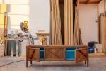 Inside-Out Largo Sideboard Cabinet Cerulean Blue | Storage by Sergio Mannino Studio. Item made of wood