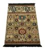 Rug & Kilim’s Caucasian Kuba Rug in Light Gold with Floral | Area Rug in Rugs by Rug and Kilim