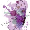 Purple Butterfly Canvas | Oil And Acrylic Painting in Paintings by Irena Orlov. Item composed of canvas
