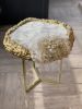 Marble quartz | Coffee Table in Tables by Hunaiza N Ashraf. Item composed of wood & brass compatible with art deco style