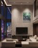 100x80cm Eigen Onsen Japan Landscape Impasto Oil Painting II | Oil And Acrylic Painting in Paintings by Dynasty Artisan. Item made of linen works with contemporary & japandi style
