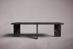 Luna Black Marble Rectangular Coffee Table | Tables by HamamDecor LLC. Item made of marble compatible with contemporary and art deco style