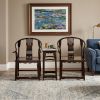 Legacy Ming Horseshoe Armchair Trio Set with qilin Relief | Chairs by Dynasty Artisan. Item composed of wood compatible with contemporary and eclectic & maximalism style