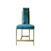 Rec Blue Velvet Chair | Dining Chair in Chairs by LAGU. Item made of fabric with brass