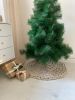 Knitted Christmas tree skirt in champagne color | Small Rug in Rugs by Anzy Home. Item composed of cotton