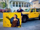 Gianna Soprano  & Yellow | Oil And Acrylic Painting in Paintings by AGONZA. Item made of synthetic
