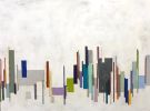 Copenhagen | Oil And Acrylic Painting in Paintings by Laura Van Horne Art | Gray Sky Gallery in Seattle. Item made of wood compatible with minimalism and mid century modern style