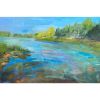 Jumping In | Oil And Acrylic Painting in Paintings by Julia Lawing Fine Art. Item composed of canvas & synthetic