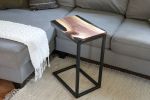 Black Epoxy Walnut River Side C Table | Side Table in Tables by Hazel Oak Farms. Item made of walnut with metal