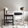 Rody Counter Stool - Luxe Edition | Chairs by YJ Interiors. Item made of oak wood & fabric compatible with mid century modern and contemporary style