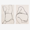 Set of 2 - Ink drawing on vintage paper | Drawings by forn Studio by Anna Pepe. Item composed of paper