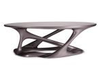 Amorph Tetra Table, Oval Shape, Dark Gray Metallic Finish | Coffee Table in Tables by Amorph. Item composed of metal
