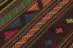 Vintage Persian Soumak Kilim, Vibrant Tribal Geometric | Area Rug in Rugs by Rug and Kilim