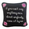 hand-embroidered needlepoint GOSSIP GIRL pillow * OOAK | Pillows by Mommani Threads. Item made of wool compatible with contemporary and eclectic & maximalism style