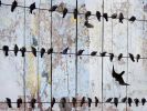 Spring birds II | Oil And Acrylic Painting in Paintings by Irena Orlov. Item composed of canvas