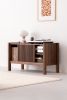 JAMM LOW 111 - Walnut record player stand for small spaces | Sideboard in Storage by Mo Woodwork. Item made of walnut works with minimalism & mid century modern style
