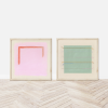Abstract Art Print Pair: Sage Green and Magenta Pair | Prints by Emily Keating Snyder. Item made of paper compatible with mid century modern and contemporary style