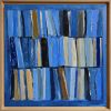 Reading in major blue / Lecture en bleu majeur | Oil And Acrylic Painting in Paintings by Sophie DUMONT.. Item composed of wood & canvas compatible with minimalism and contemporary style