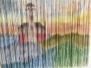 LIGHTHOUSE Coastal Landscape Dyed Tapestry Wall Hanging | Wall Hangings by Wallflowers Hanging Art. Item made of oak wood with fiber works with country & farmhouse & eclectic & maximalism style