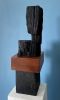 Portrait of a Boy, wood sculpture. | Sculptures by Neshka Krusche | Gallery Merrick in Victoria. Item made of oak wood