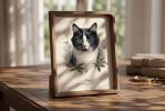 Memorial Pet Portrait | Prints by Studio Linnæus. Item composed of walnut & cotton compatible with boho and mid century modern style