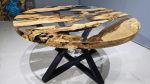 Olive Wood Epoxy Resin Dining Table, Round Kitchen Table | Tables by LuxuryEpoxyFurniture. Item composed of wood & synthetic