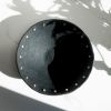 Low Wabi Sabi Bowl in Carbon Black Concrete and Brass | Decorative Bowl in Decorative Objects by Carolyn Powers Designs. Item composed of brass and concrete in minimalism or contemporary style