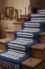 Handwoven Woolen Blue Runner Rug | Rugs by Evergreen Carpets. Item composed of wool in boho or minimalism style