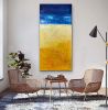 Heart of Gold Oil Abstract | Oil And Acrylic Painting in Paintings by Strokes by Red - Red (Linda Harrison). Item made of canvas