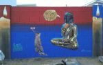 Buddha Fett and Deathproof Duck | Street Murals by Lucretia Torva. Item composed of cement