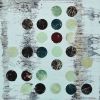 Oil Rings Mixed Media Painting on Wood Panel | Mixed Media by Lisa Carney. Item composed of wood and paper in boho or mid century modern style