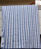 Alternate Indigo Floral Striped Quilt | Linens & Bedding by Jaipur Bloc House. Item made of cotton