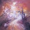 Hope Springs Eternal, an autumn path painting | Oil And Acrylic Painting in Paintings by Gill Bustamante. Item composed of canvas in minimalism or contemporary style