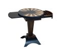 Round Backgammon Cocktail Table in Ebony and Bird’s-Eye Mapl | Tables by Costantini Design. Item made of oak wood