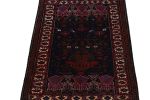 Vintage Baluch Afghan rug in Blue with Red-Brown Patterns | Area Rug in Rugs by Rug and Kilim