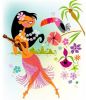 Hula Girl | Oil And Acrylic Painting in Paintings by Kirsten Ulve. Item composed of canvas