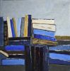 Le bleu des pages | Oil And Acrylic Painting in Paintings by Sophie DUMONT.. Item made of wood with canvas works with minimalism & contemporary style