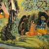 Radha Krishna in Madhuvan, Handmade Embroider Wall Artwork F | Embroidery in Wall Hangings by MagicSimSim