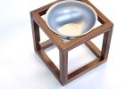 Single Dog Feeder | Storage Stand in Storage by Wake the Tree Furniture Co. Item made of walnut with steel works with minimalism & mid century modern style