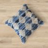 Set of 2-Handowoven Cotton/Denim Cushion-Blue/Ivory | Pillows by Selligram. Item composed of cotton in mid century modern or japandi style