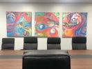 Abstract Triptych paintings | Oil And Acrylic Painting in Paintings by Float boater murals | Titan Worldwide in Cerritos. Item made of canvas