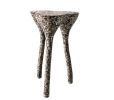Beige Stone High Side Table - Tripod Series in Bio Concrete | Tables by Donatas Žukauskas. Item composed of wood and cement in contemporary or japandi style