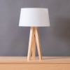 Tripod Table Lamp | Lamps by Christopher Solar Design. Item made of maple wood with linen works with minimalism & mid century modern style
