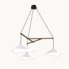Emily Group of Three Pendant Light – Black High Gloss | Chandeliers by MOSS Objects. Item composed of oak wood and steel in contemporary or modern style