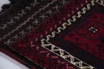 Antique Balisht Tribal Textile with Red and Black Geometric | Area Rug in Rugs by Rug and Kilim